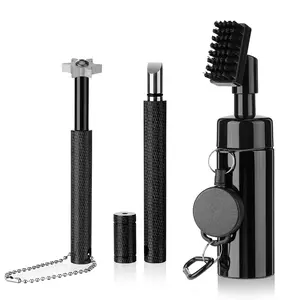 Golf Club Cleaning Kit 2 Golf Club Groove Sharpener for U & V-Grooves Golf Club Brush Cleaner with Retractable Zip-line Carabiner Portable Golf Brush Tool Set Golf Bag Accessories for Men Women
