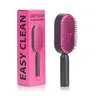 Women's Detangling Hairbrush - 3D Anti Tangle Grooming Brush with 1-Click Cleaning Tech, Non-Slip Handle, Soft Bristles, Shine Enhancing for Wet & Dry Use, All Hair Types, Curly Hair Brush