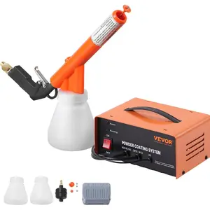 VEVOR Powder Coating System, 50KV Electrostatic Output Powder Coating Kit with Foot Switch, Spray Gun, Nozzles and Powder Cups, Powder Coating Equipment for Home DIY and Commercial ProductionVEVOR Super Brand Day