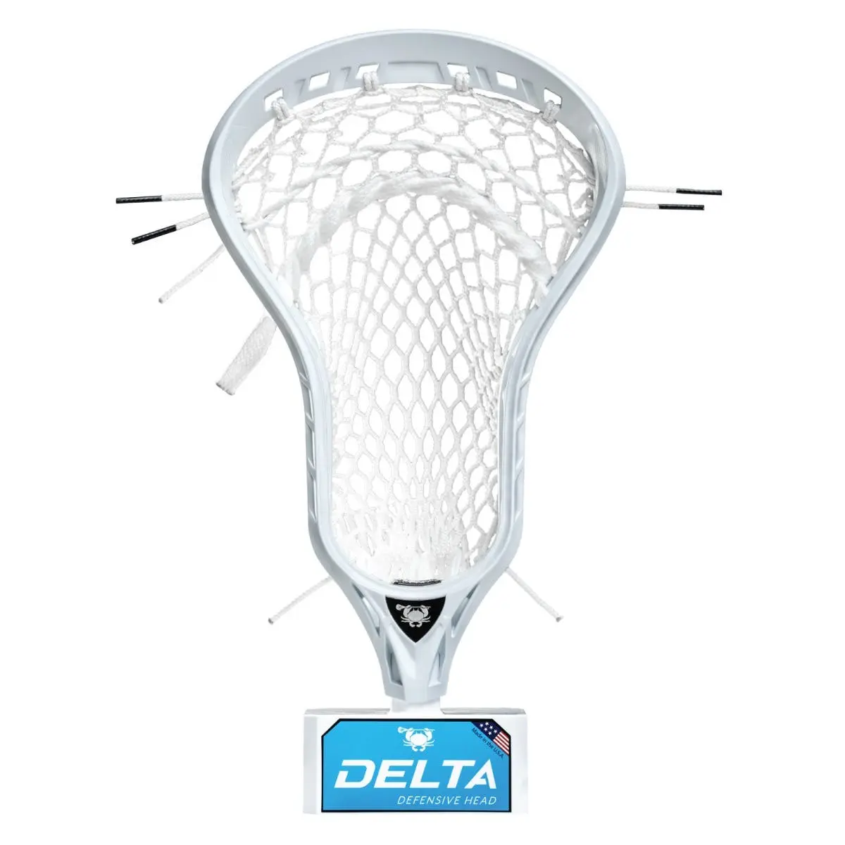 Delta Shape Lacrosse Head for Defensive Play - Strung with an Aggressive Face Shape and Perfect Return Angle for Ground Balls, Rigid Frame