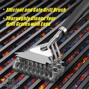 BBQ Wire Cleaning Brush, Stainless Steel Grill Brush for BBQ and Oven, Barbecue Cleaning Tool for Easy Grime Removal, Barbecue Accessories