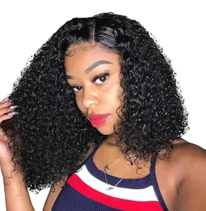 Deep Wave Bob Wig Human Hair 4x4 HD Lace Front Wigs Pre Plucked 180 Density Natural Look Glueless Wear and Go for Women