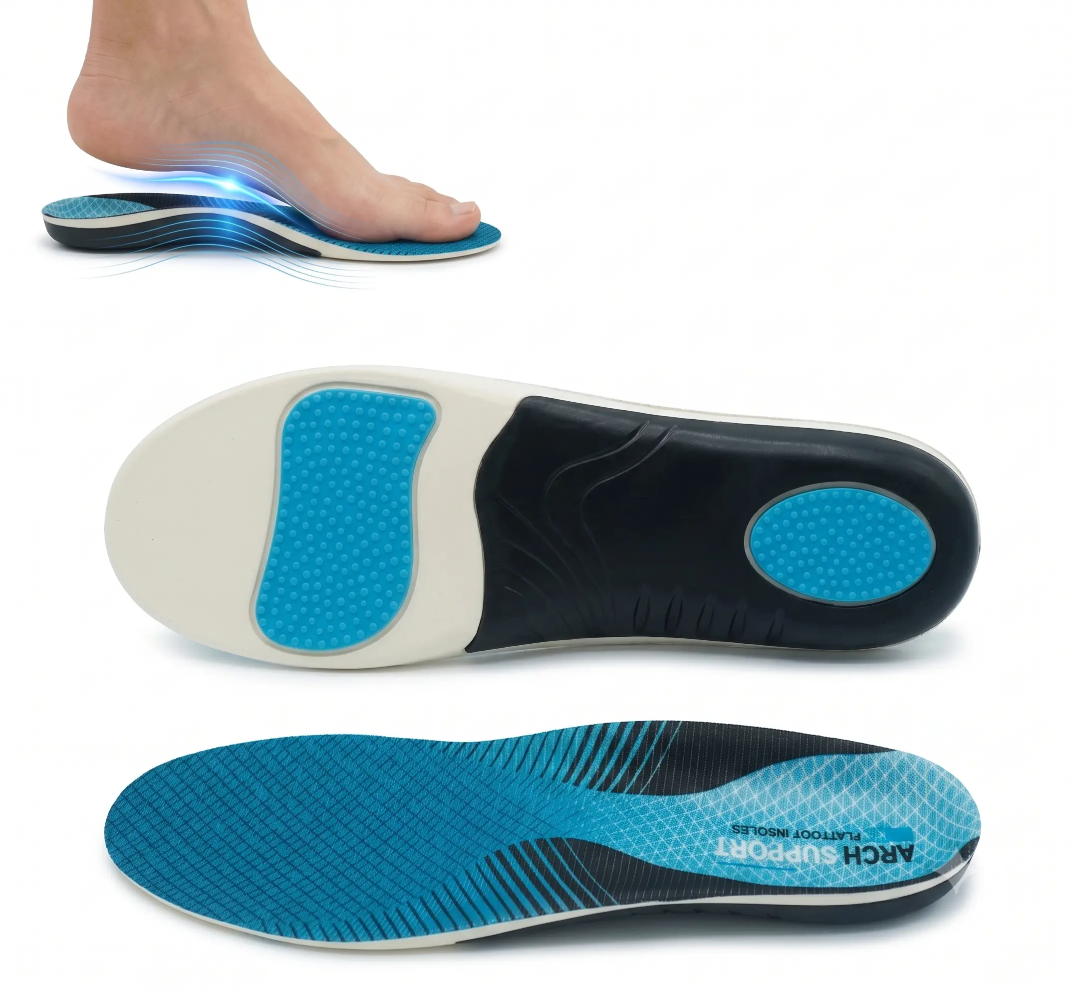 2pcs Heavy Duty Comfort Cushioning 220+lbs Insoles Men Women- Plantar Fasciitis High Arch Support Inserts with Comfort Cushion Orthotic Pain Relief Insoles for Flat Feet - Arch Pain - Heel Pain -Work Boot Shoe Insole tiktokshopspringglowup