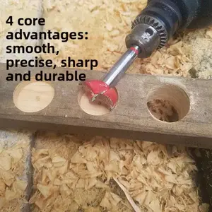 Woodworking Alloy Hole Saw Set, Hex Handle Design, Fits Wood Door Panels Gypsum Board Plastic, Multi-Purpose Drilling Tool Kit