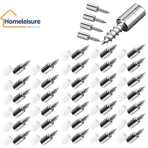 Spring Wardrobe Refresh Must-Have 40Pcs Wardrobe Cabinet Glass Partition Nails Cross Self-Tapping Screw with Rubber Sleeve Screw Plate Support Partition Bracket Sturdy Shelf
