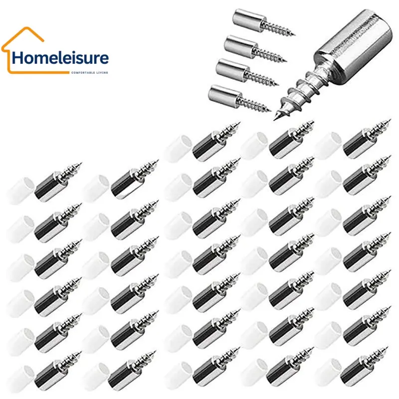 Spring Wardrobe Refresh Must-Have 40Pcs Wardrobe Cabinet Glass Partition Nails Cross Self-Tapping Screw with Rubber Sleeve Screw Plate Support Partition Bracket Sturdy Shelf