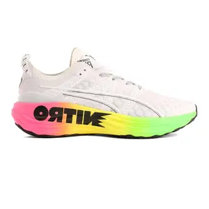 PUMA Mens Foreverrun Nitro Futrograde Running Sneakers Shoes - Off White
