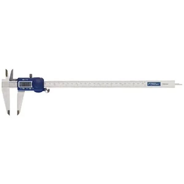 Fowler Electronic Caliper: 0 to 12", 0.0005" Resolution 0.0010" Accuracy, Stainless Steel Caliper, 2.4" Jaw Length, Stainless Steel Jaws 54-101-300-1