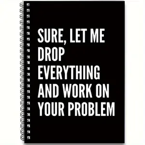 1pc Humorous Spiral Notebook, For Meeting Summaries, Study Insights, and Life Records, 100 Pages, 8.27x5.51in, Fun Gift Idea for Office Friends, Stationery Supplies