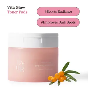 [ByUR] Vitamin C Glow Toner Pads (70 Count) – Hydrating, Lightweight Makeup Prep, Cooling Effect, Dark Spot & Hyperpigmentation Treatment, Peptides, Brightening & Firming, Pore Tightening, ByRevita Complex, Korean Skincare