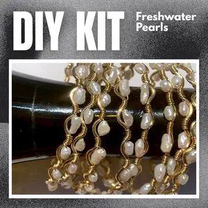 Lily Catherine DIY Freshwater Pearl Bracelet Making Kit Beginner Friendly Gold or Silver Tarnish-Free Jewelry Craft Kit