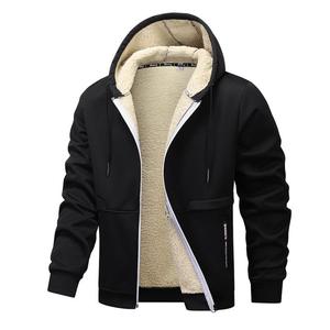 Winter men's casual plus plush thick hooded jacket jacket, warm and windproof Men's Fleece Lined Hooded Jacket, Warm Windproof Coat with Pockets, Casual Fall & Winter Outerwear, Long Sleeve Zipper Design winter outfits men oktoberfest outfit jackets coat