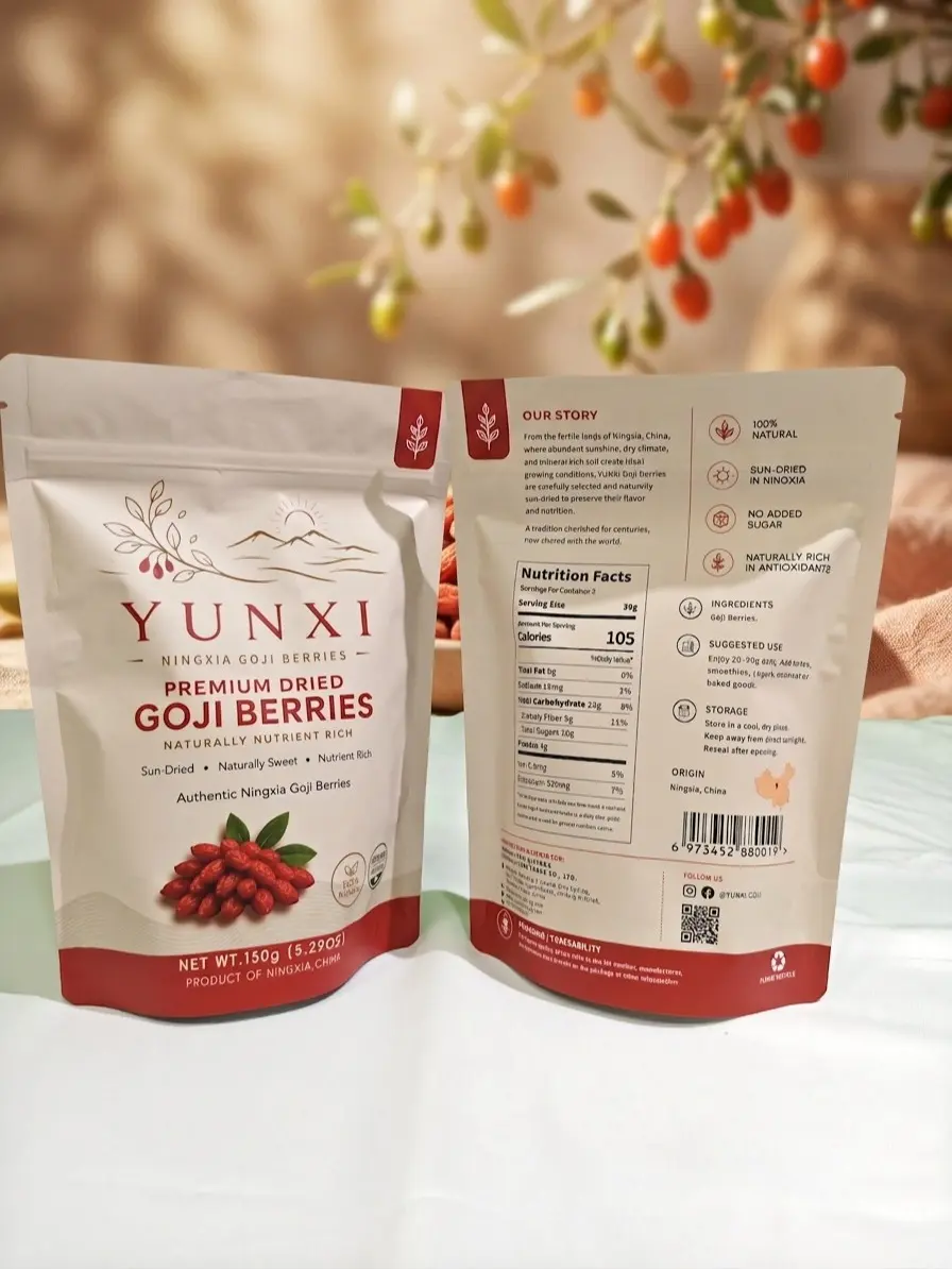YUNXI Premium Dried Goji Berries – Authentic Ningxia Goji Berries, 100% Natural, 5.29 oz (150g)