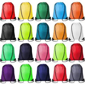 20Pcs Drawstring Backpacks Bulk String Bag Cinch Sack Pack Storage Knapsack Polyester Gift Bags Sports Drawstring Bags for Trip Gym Party Bags(20 Colors)