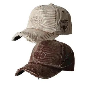 Vintage Baseball Cap, Retro American Style Perforated Frosted Duckbill Cap, Versatile Sun Protection Hat for Men & Women, Classic Baseball Cap