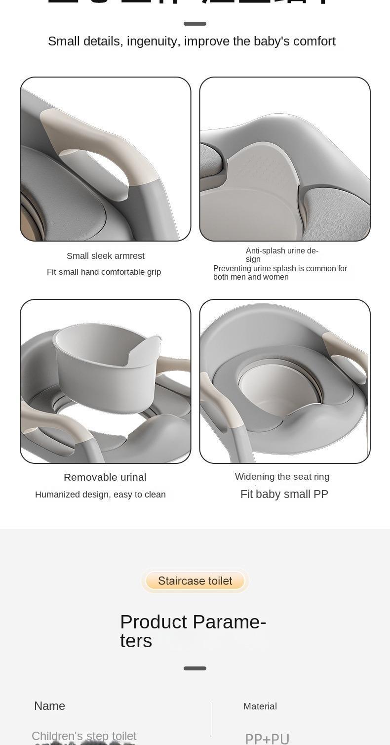 Potty Training Seat with Step Stool Ladder for Toddlers – Comfortable, Safe & Adjustable Toilet Trainer for Boys & Girls, Anti-Slip Pads, Easy Climb Design, Grey, Toilet Trainer for Kids, Potty Training Ladder for Bathroom, Non-Slip Kids Toilet Seat