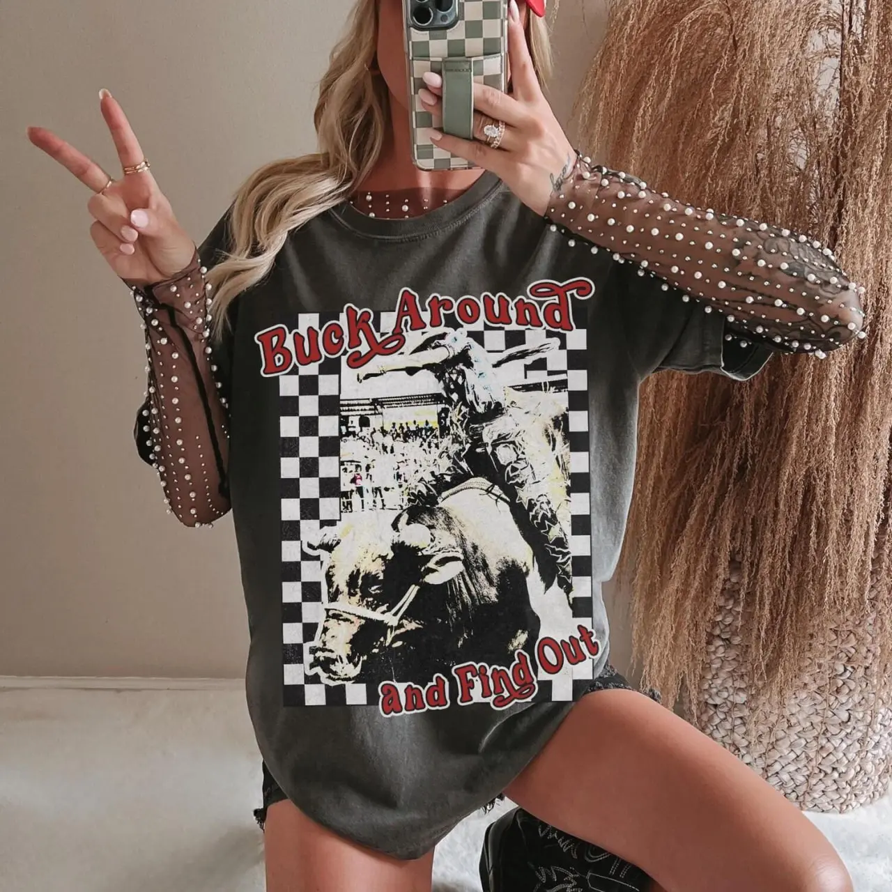 Buck Around And Find Out Shirt, Cowgirl Graphic Tee, Trendy Western outfits women, Cute Cowboy Tee, Wild West Rodeo Shirt, Country Concert Shirt 4