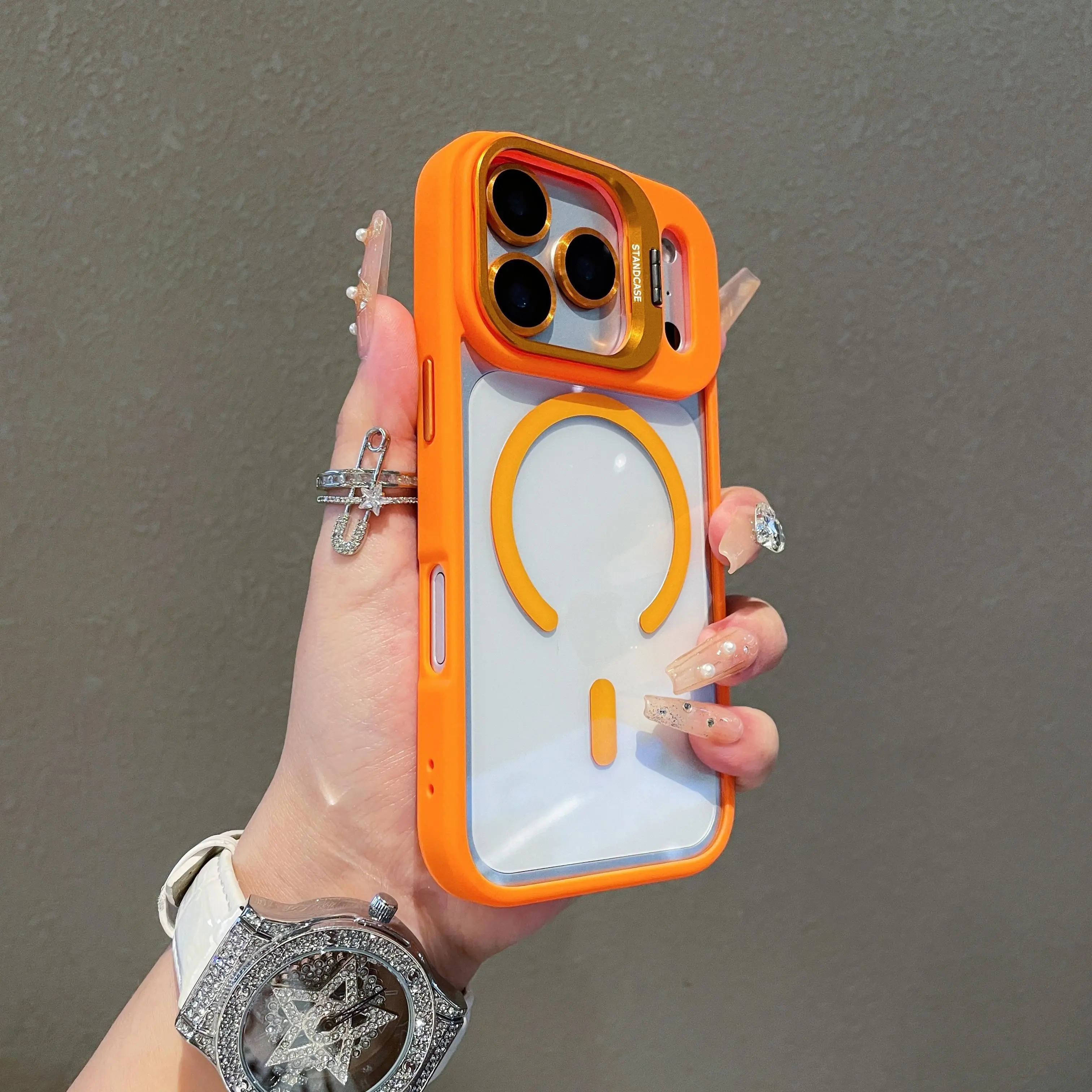 Transparent TPU MagSafe-Compatible Cell Phone Cover - Magnetic Protective Phone Accessories, Metal Lens Holder, Lens Protector Film, Military-Grade Drop-Shockproof for iPhone 13/14/15/16/17 Pro/Max/Plus#DealsForYouDays
