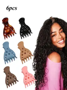 6pcs No-Crease Root Lift Hair Clips, Invisible Strong Hold Styling Claws, Voluminous Blowouts & Updos, Ideal for Curly & Thick Hair