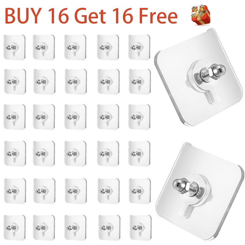 BUY 16 Get 16 Free 32-Piece No-Drill Screw Stickers Strong Adhesive No ...