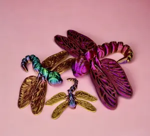 3D Printed Articulated Dragonfly, Different sizes Available, Rainbow Colors Available Decor Lover