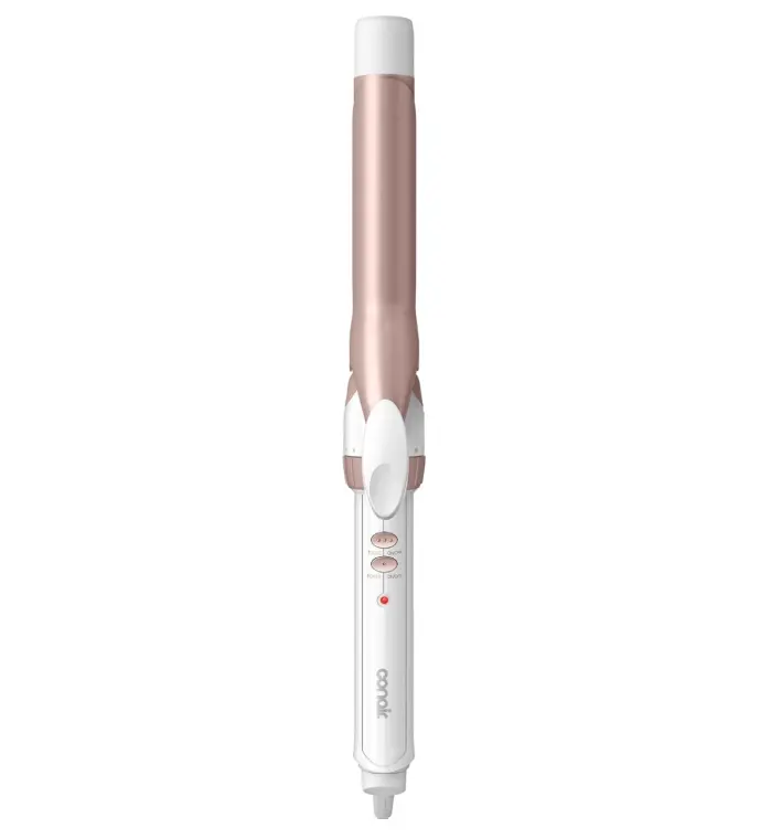 Conair Curling Iron, Double Ceramic, 1" Barrel, White/Rose Gold | Hair curler and hair waver for medium to long hair with 30 heat settings, built-in heat protection, a cool tip, and auto off
