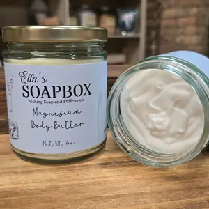 Ella's Soapbox Magnesium Body Butter with Magnesium Chloride Oil - Moisturizing Body Butter skin