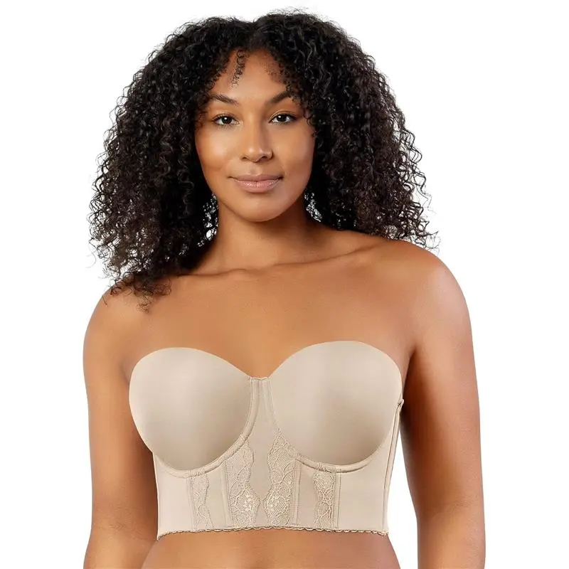 Elissa P50116 Women's Full Bust and Full Figure Strapless Longline Bra - Full Back Design, Straspless Longline Style, Model P50116 - Everyday, Womenswear