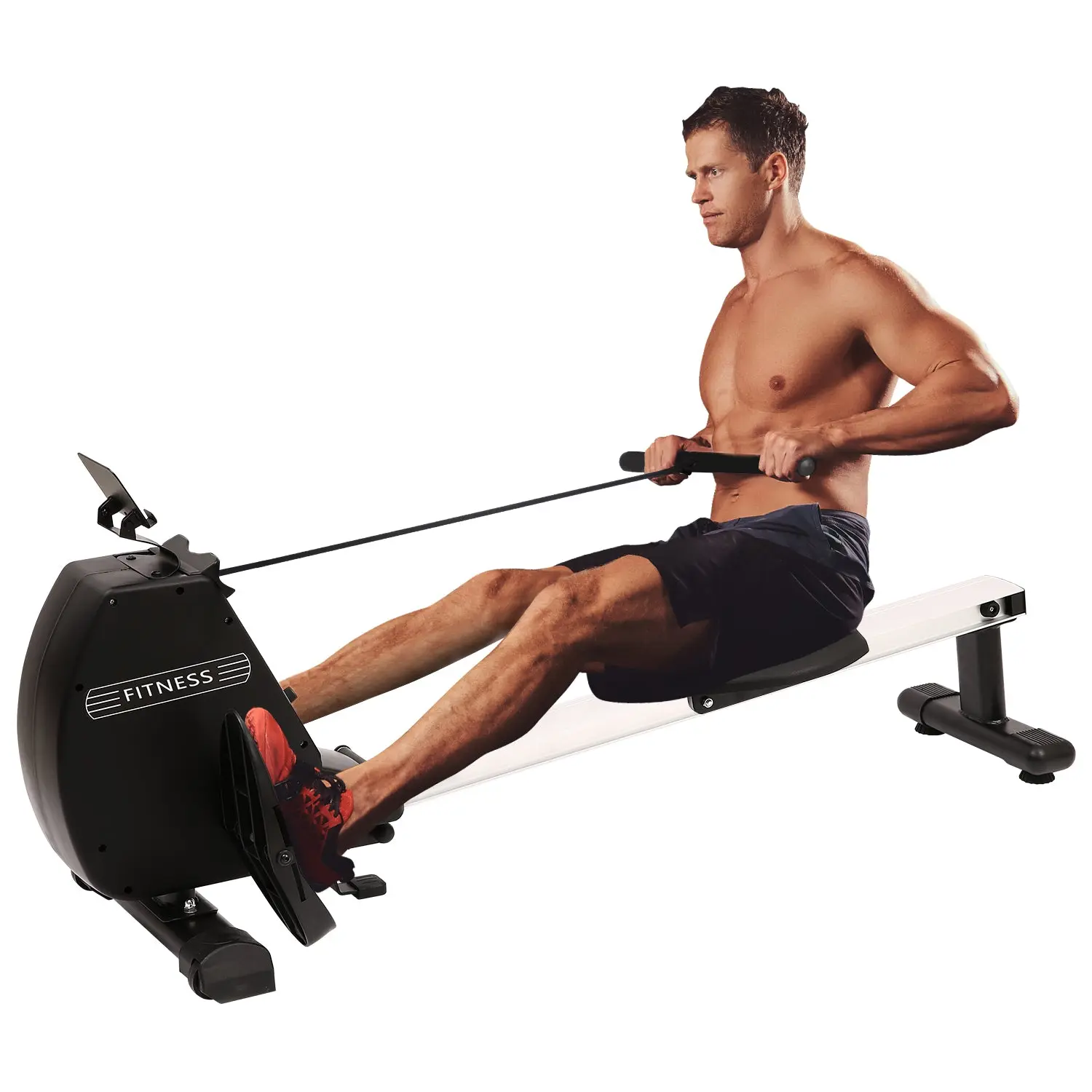 NEWZOME Foldable Rowing Machine for Home Gym with Magnetic Resistance, Quiet Indoor Rower with Digital Monitor, Comfortable Seat, Compact and Sturdy Fitness Equipment