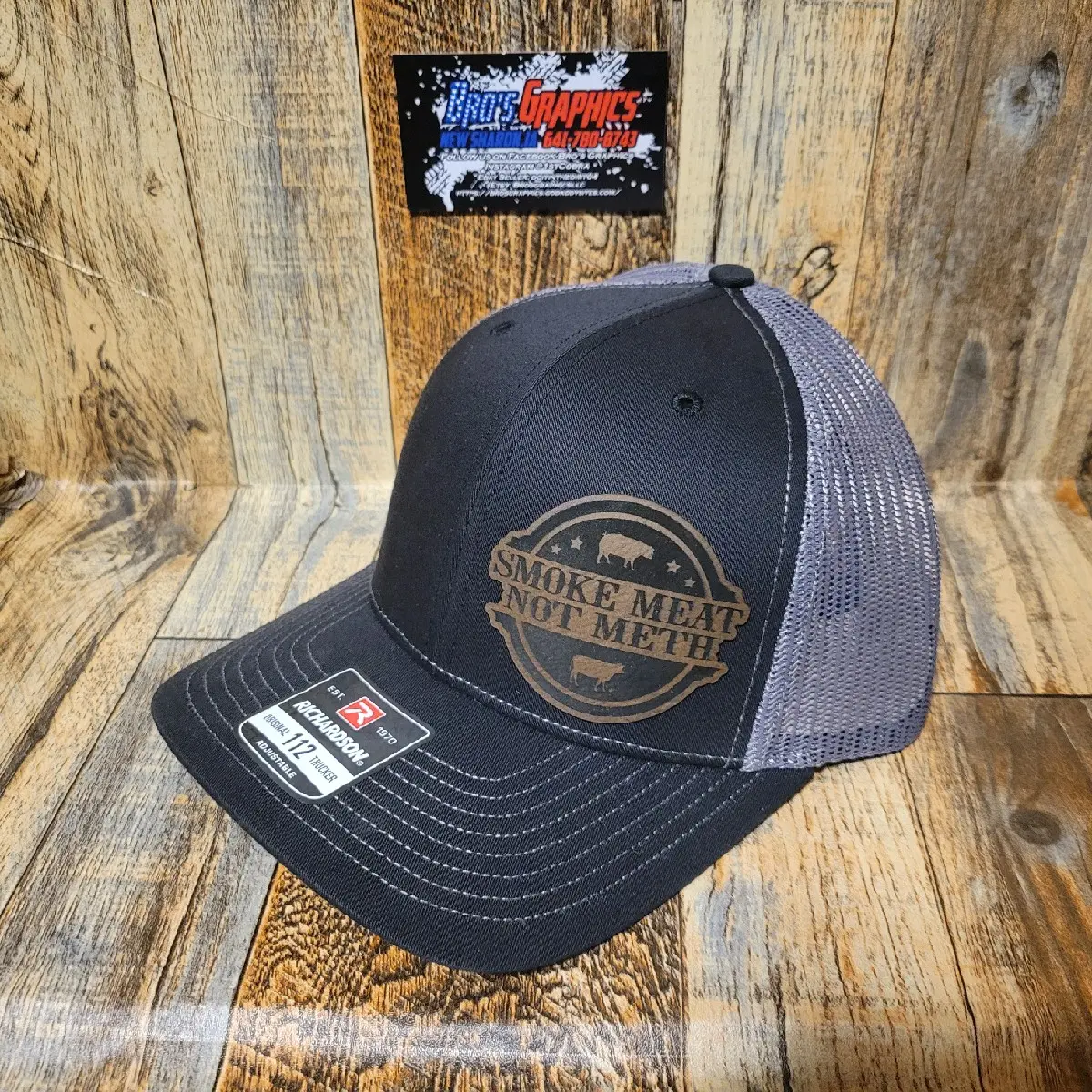 Smoke Meat Not m&th Richardson Snapback truck hat cap Cotton Smoke Meat Not m&th Richardson Snapback truck hat cap Cotton