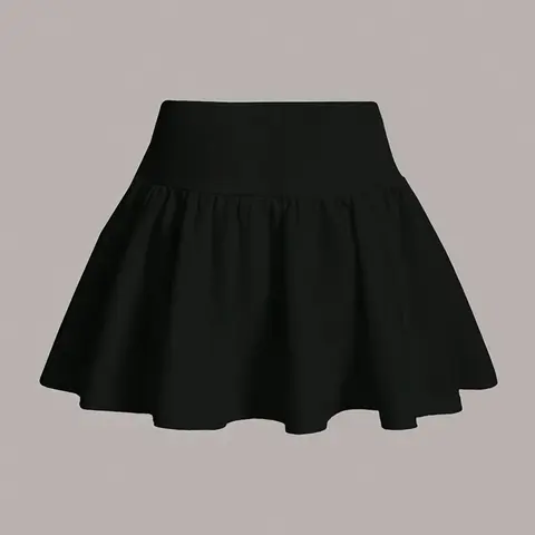 Women's Solid Plicated Stretch Skirt, Elegant Fashion Casual Short Tennis Skirt for Daily Outdoor Wear, Ladies Bottoms for All Seasons