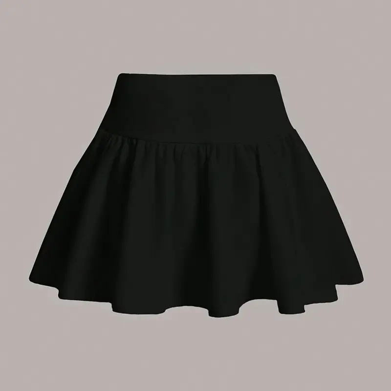 Women's Solid Plicated Stretch Skirt, Elegant Fashion Casual Short Tennis Skirt for Daily Outdoor Wear, Ladies Bottoms for All Seasons