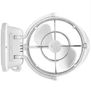 Sirocco II 3-Speed 7 in. Gimbal Fan - White - 12-24V