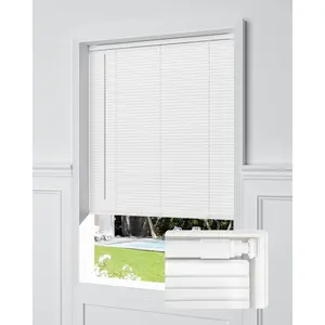 No Drill Blinds for Windows 1" Vinyl L-Shaped Slats Cordless Mini Blinds for Home, for Window Size 22" W × 36" H White