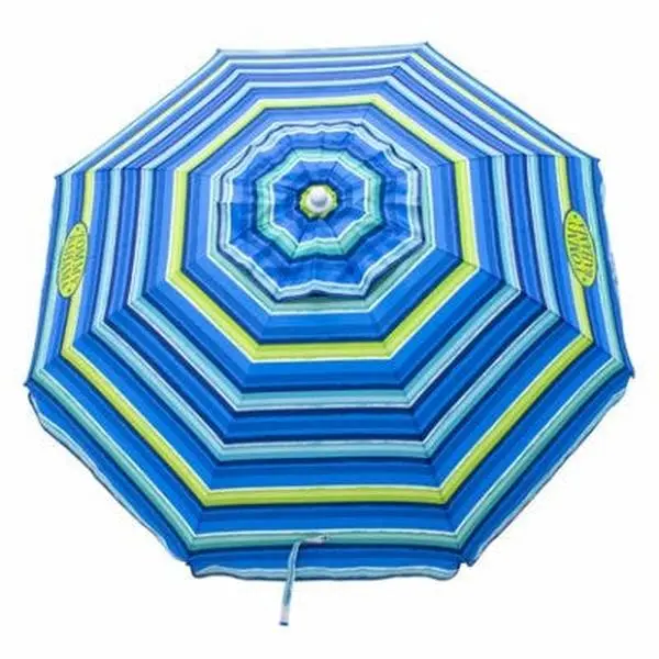 Tommy Bahama 6 ft. Sun Parasol Canopy Umbrella (Model UDS71TB-TS) with Screen Printed Relax Logo, UV Resistant Fabric, Adjustable Tilt Canopy, Extra Drop Valance, Sun Parasol Umbrella