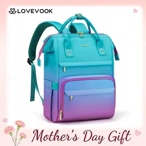 【Mother's Day Gift】LOVEVOOK Gradient Laptop Backpack - Waterproof Work Computer Bag for College, Nurse, Travel, Work, Carry-On, School Supplies for Teacher, Student, Gift for Valentine's Day Tiktokshopstockup