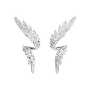 Angel Wings Stud Earrings for Men Women Streetwear Punk Hip Hop Unisex Style