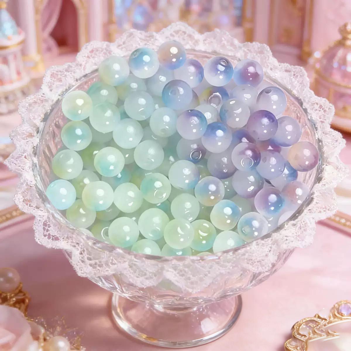 Ice Crackle Glass UV Beads & Macaron Glass UV Beads Glass Meterial