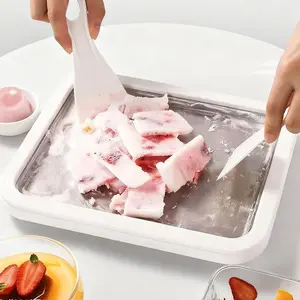 Rolled Ice Cream Maker, At Home Rolled Ice Cream Kit, Diy Homemade Rolled Ice Cream Tray, Suitable for Families and Parties, Ice Cream Maker Machine