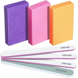 Nail Buffers and Files - Professional Nail Care Kit with Rectangular Buffer Blocks, 100/180 & 1000/4000 Grit Files