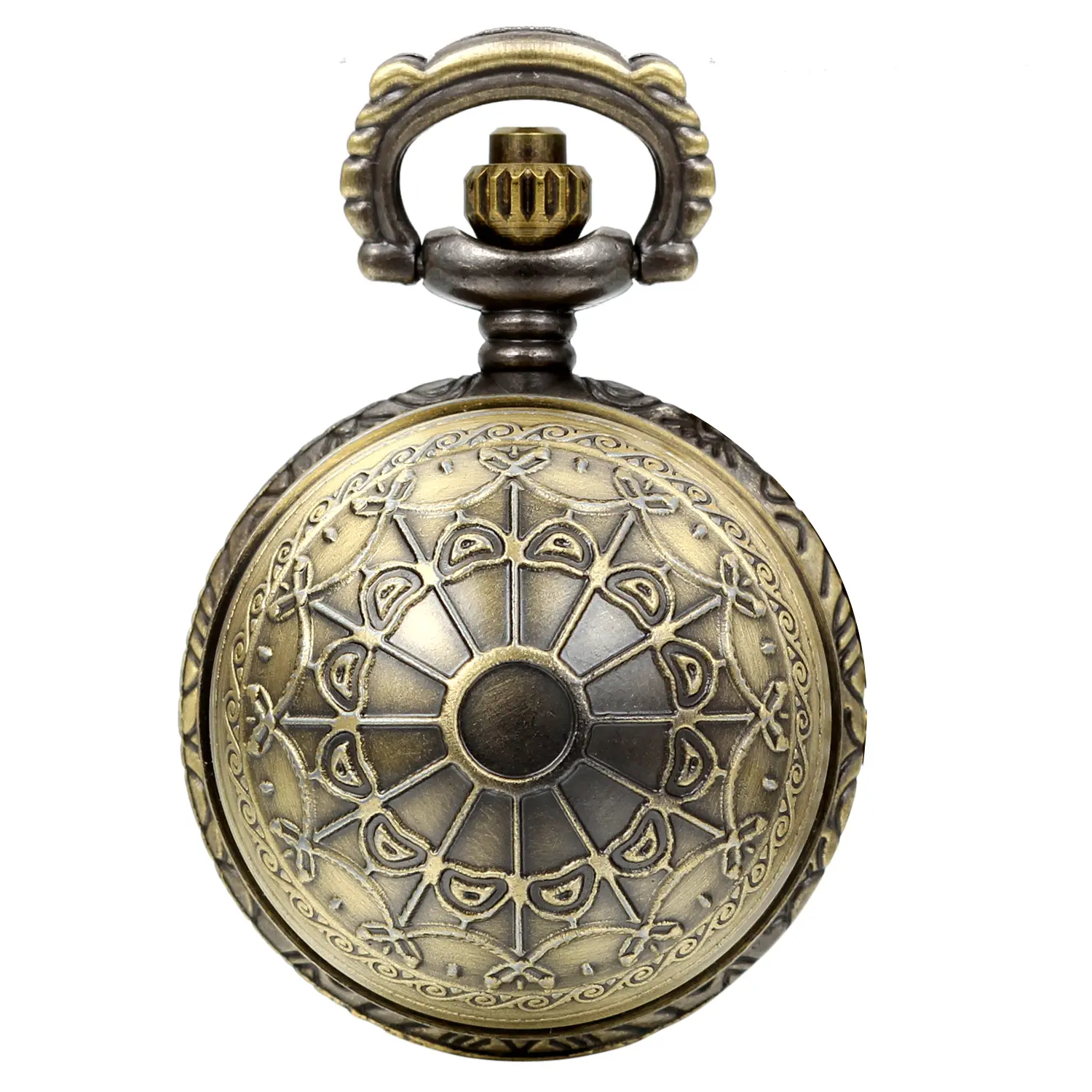 OIDEA Unisex Gothic Copper Pocket Fob Watch, Spider Web Dial Quartz Necklace on a Sweater Chain, Lightweight for Punk & Gothic Outfits, Alloy, 0.86 Oz