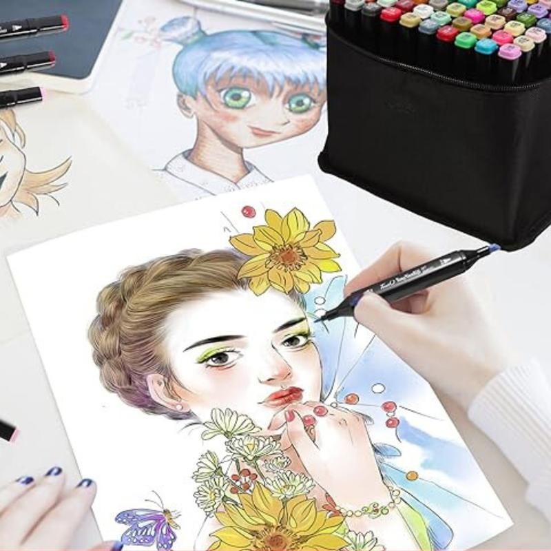 Double Ended Color Markers, Dual TIp Markers Set, Multicolor Marker Pen Set, Dual Tip Paint Markers for Coloring Drawing, Art and School Supplies