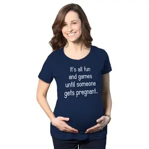 Maternity Fun and Games Pregnancy T Shirt Cute Novelty Tee Funny Graphic Maternity Tee Cute Pregnancy Tees With Plus Sizes Pregnant Maternity Shirts