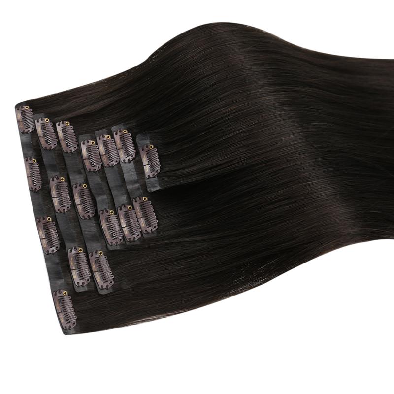 Sunny Seamless Clip in Hair Extensions PU Weft Human Hair Clip in Extensions for Women