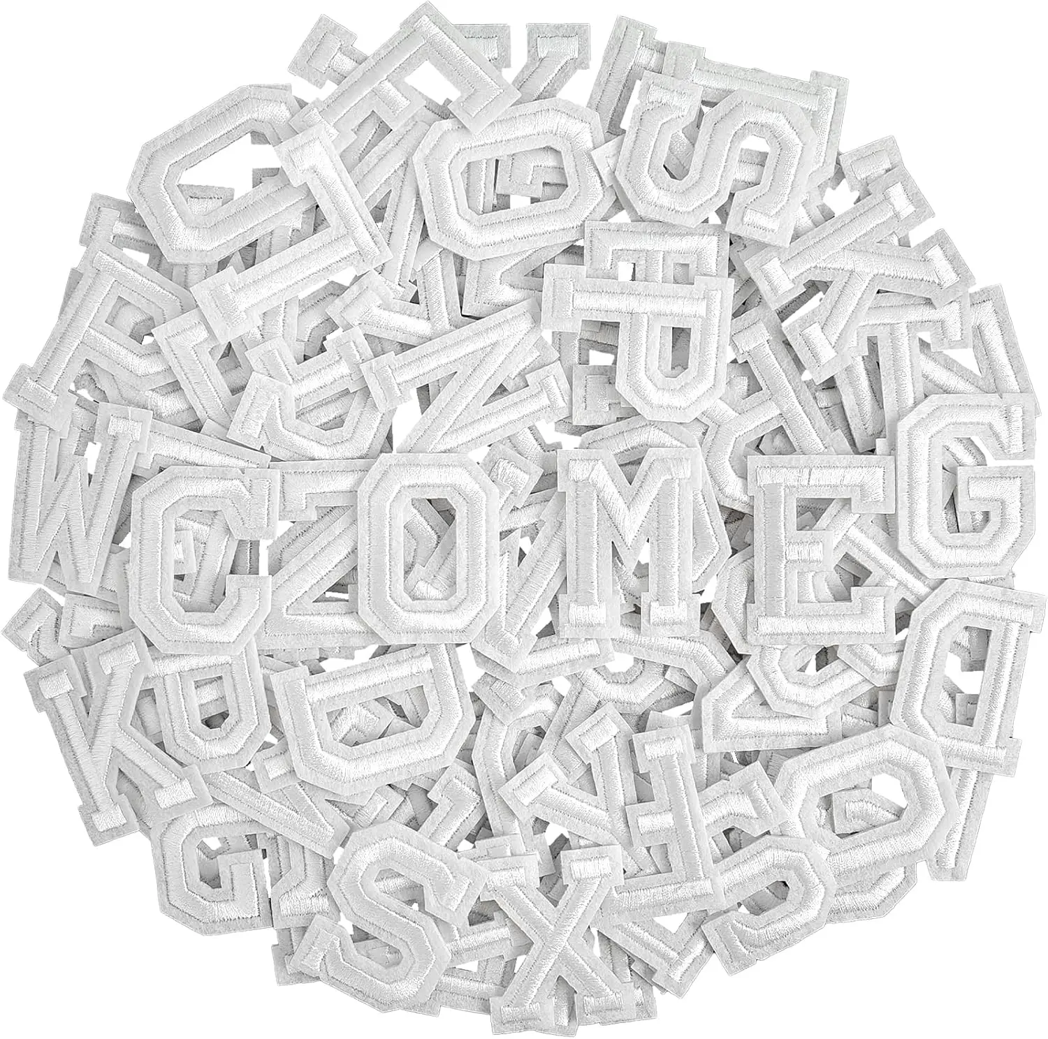 104Pcs A-Z Iron-On Embroidered Letter Patches Bulk Set, DIY Decor Accessories for Crafters' Clothes & Jeans - Home Improvement Building Supplies Bulk Pack