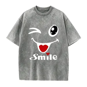 Funny Smiling Face Print Crew Neck T-shirt, Casual Fashion Short Sleeve T-shirt, Micro-Elastic, Non-Transparent, Easy to Care Material, Ideal for Casual Attire, Women's Clothing