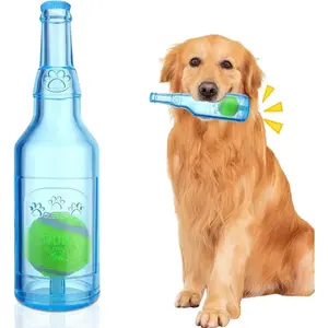 Beer Bottle Shaped Pet Chew Toy, Puppy Squeaking Sound Making Toy, Fun Interactive Pet Toy, No Battery Required, Durable Chew, Dog & Cat Accessories