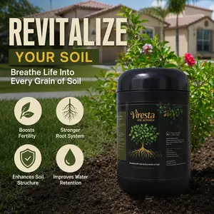 Viresta Soil Revitalizer, Concentrated Humic Acid Soil Conditioner for Lawn, Garden, Fruit Trees, Vegetables & Potted Plants, Makes up to 266 Gallons, 13.8 oz-gan-Viresta