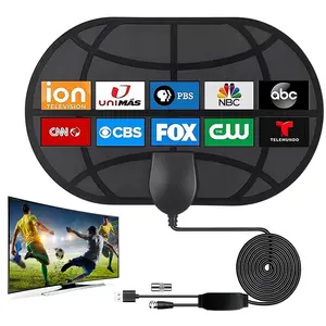 Digital TV Antenna 4K HDR 300+ Miles – 2026 Smart IC Chip Amplified HDTV Antenna, TV Indoor Antenna, 360° Signal Capture, Free Over-the-Air Channels, Ultra Thin Design, TV Antennas For Local Channel, Easy Install