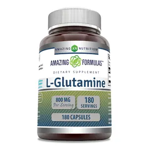 Amazing Formulas L-Glutamine Amino Acid Supplement | 800 Mg | 180 Capsules | Non-GMO | Gluten-Free | Made in USA